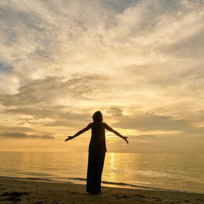 Yoga and Woman on the Beach